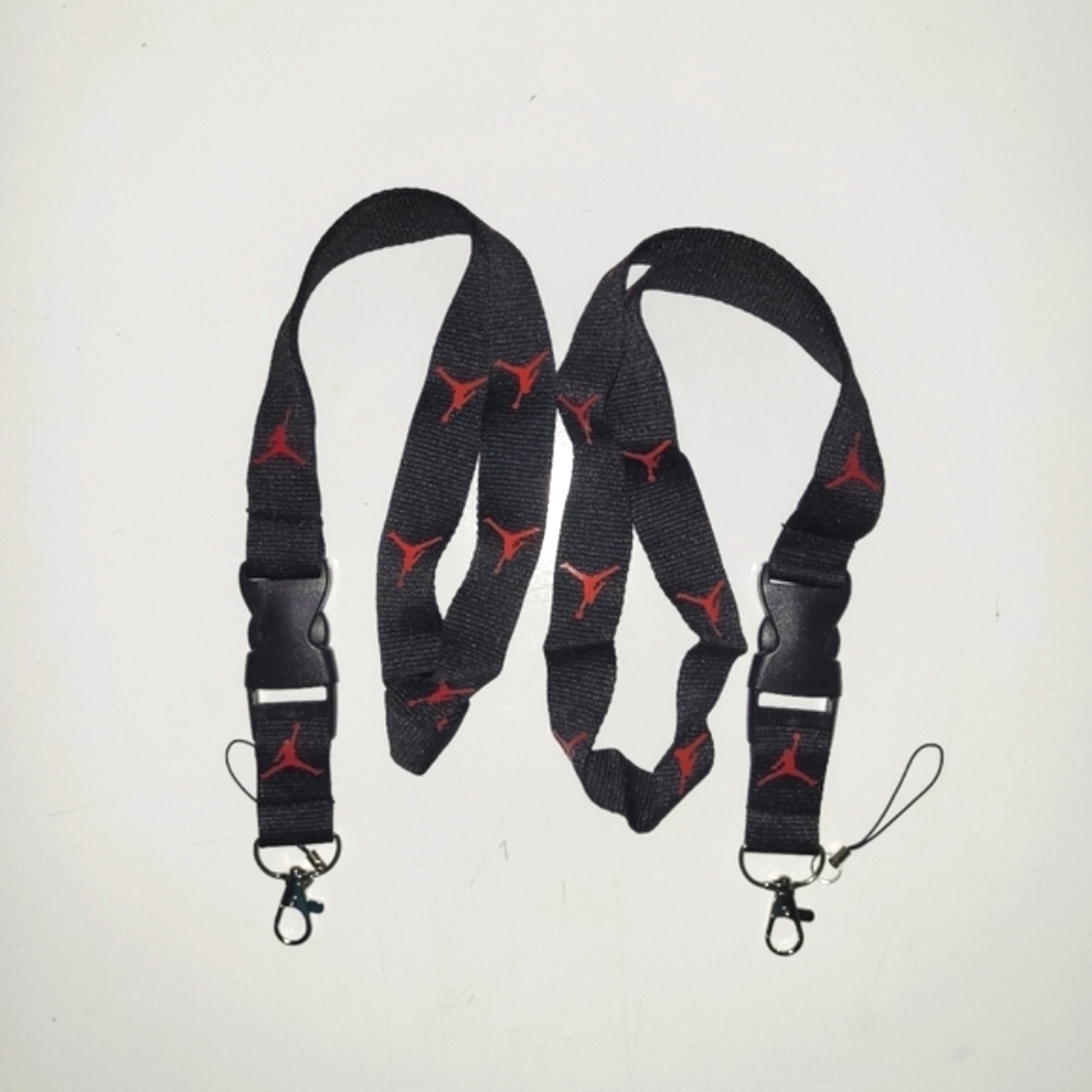 Jordan Black One Size Lanyards with Clip (2) A